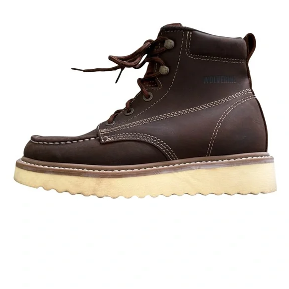 Wolverine Men's Loader Wedge Boots Dark Brown Leather Size 8 1/2 Medium Width - Picture 3 of 14
